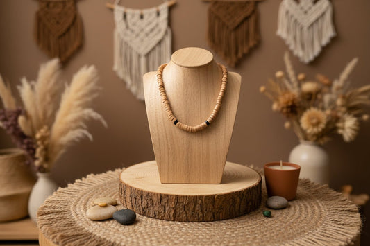 Collar Heishi cuentas rosa y negro - Artesanal - My Cuqui