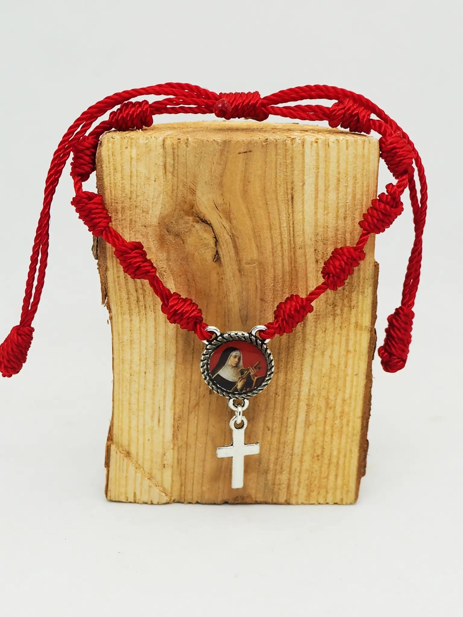 Decenario Cuquis Santa Rita de Casia | Pulsera Nudo Rojo Ajustable - My Cuqui Shop
