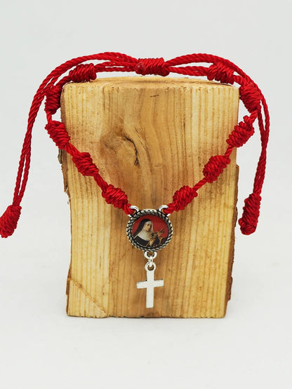 Decenario Cuquis Santa Rita de Casia | Pulsera Nudo Rojo Ajustable - My Cuqui Shop