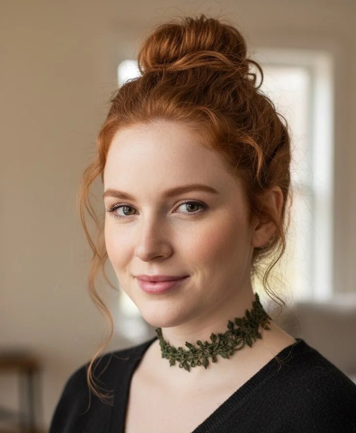 Gargantilla Hiedra "Cuquis" en Macramé Verde Oliva | Joya Artesanal Única - My Cuqui Shop