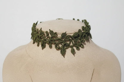 Gargantilla Hiedra "Cuquis" en Macramé Verde Oliva | Joya Artesanal Única - My Cuqui Shop