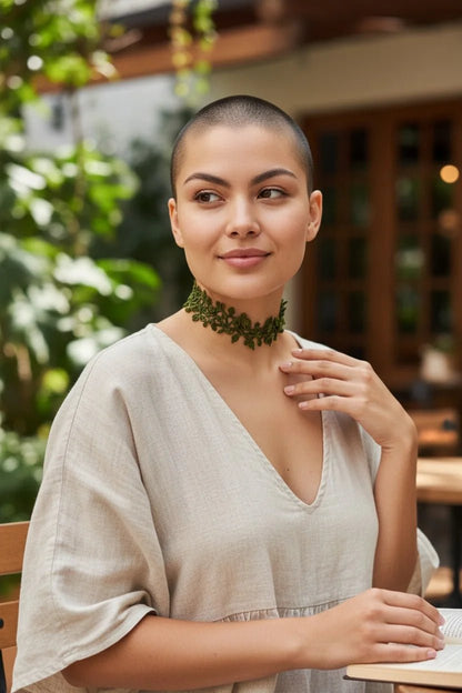 Gargantilla Hiedra "Cuquis" en Macramé Verde Oliva | Joya Artesanal Única - My Cuqui Shop