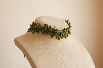 Gargantilla Hiedra "Cuquis" en Macramé Verde Oliva | Joya Artesanal Única - My Cuqui Shop