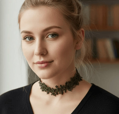 Gargantilla Hiedra "Cuquis" en Macramé Verde Oliva | Joya Artesanal Única - My Cuqui Shop