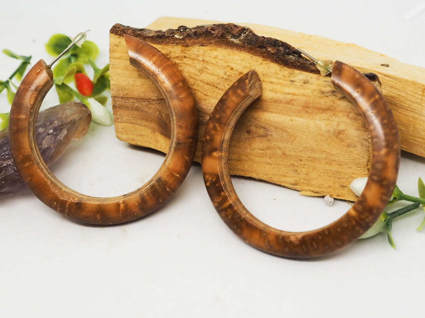 Pendientes Aro "Baba" en color marrón - My Cuqui Shop #