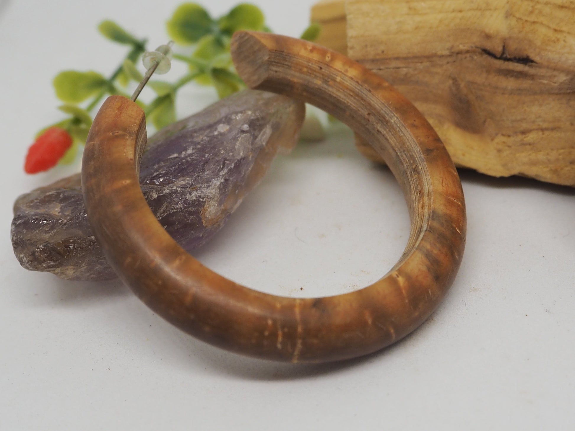 Pendientes Aro "Baba" en color marrón - My Cuqui Shop #