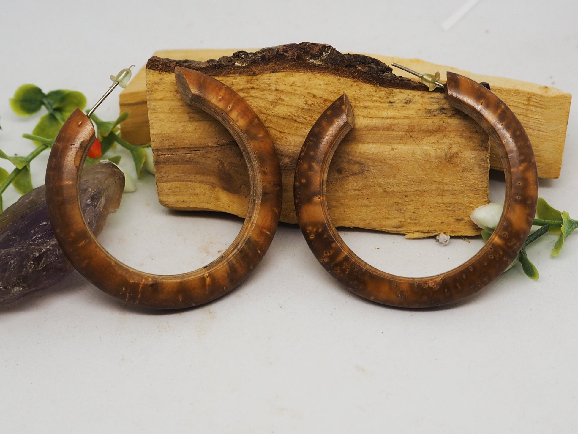 Pendientes Aro "Baba" en color marrón - My Cuqui Shop #