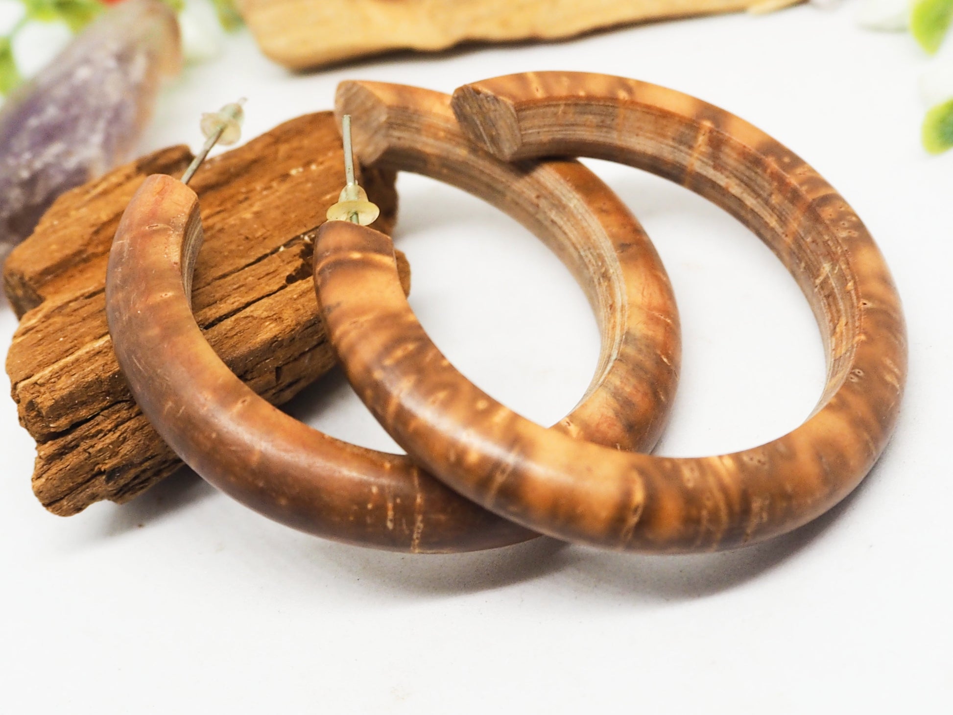 Pendientes Aro "Baba" en color marrón - My Cuqui Shop #