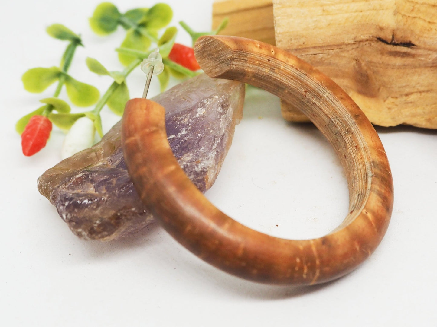 Pendientes Aro "Baba" en color marrón - My Cuqui Shop