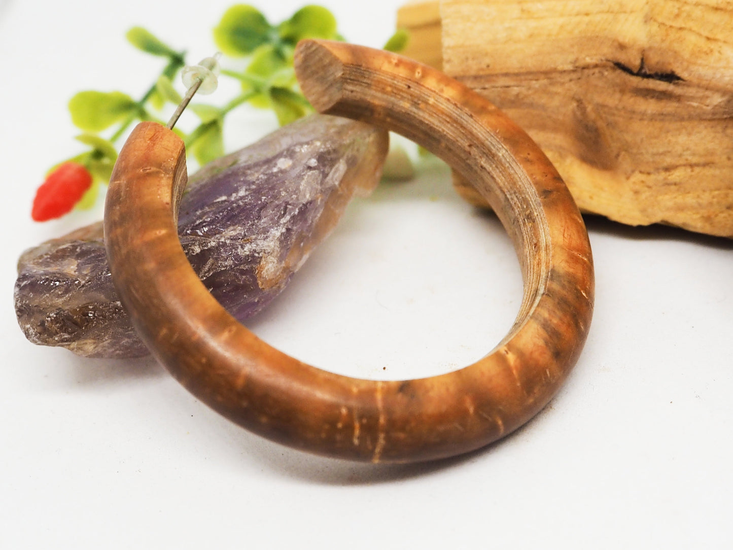 Pendientes Aro "Baba" en color marrón - My Cuqui Shop #