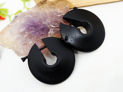 Pendientes Aro "Coco Negro"- Modelo disco - My Cuqui Shop #