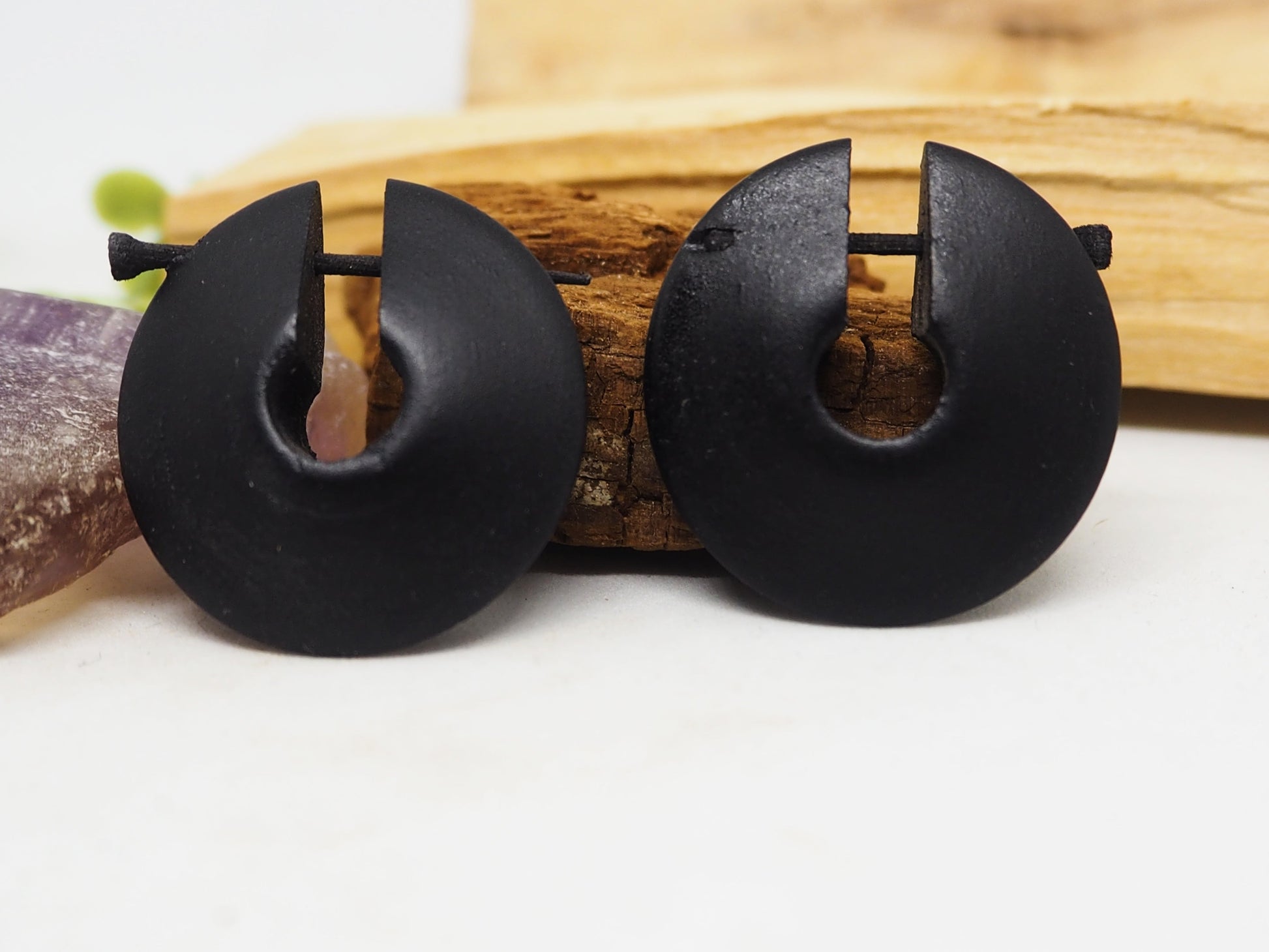 Pendientes Aro "Coco Negro"- Modelo disco - My Cuqui Shop #