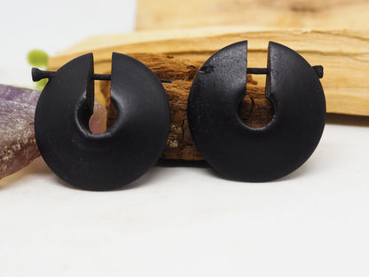 Pendientes Aro "Coco Negro"- Modelo disco - My Cuqui Shop #