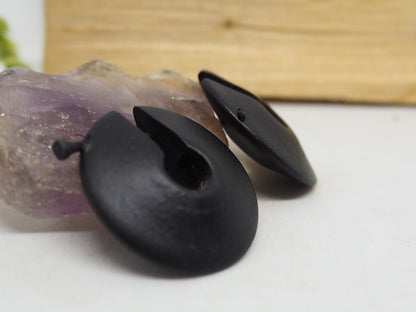 Pendientes Aro "Coco Negro"- Modelo disco - My Cuqui Shop #