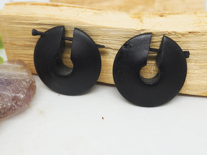 Pendientes Aro "Coco Negro"- Modelo disco - My Cuqui Shop #