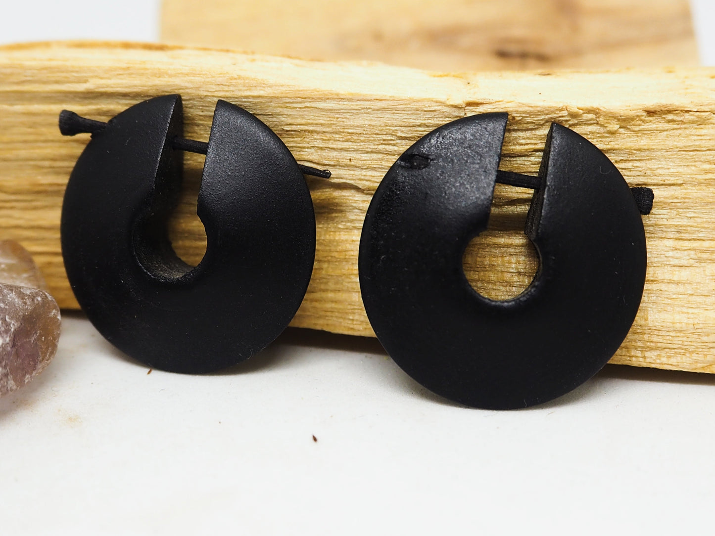 Pendientes Aro "Coco Negro"- Modelo disco - My Cuqui Shop #