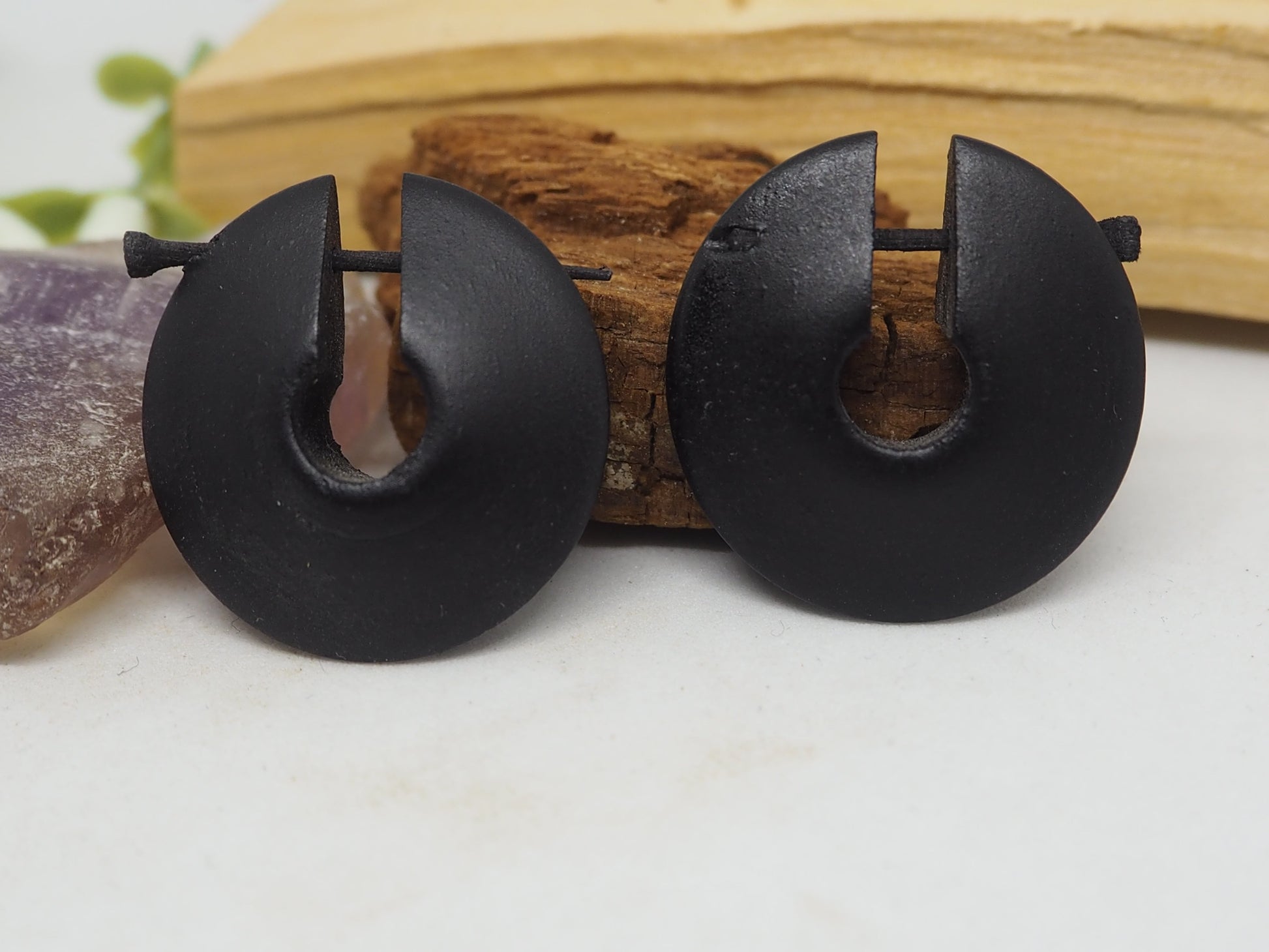 Pendientes Aro "Coco Negro"- Modelo disco - My Cuqui Shop #
