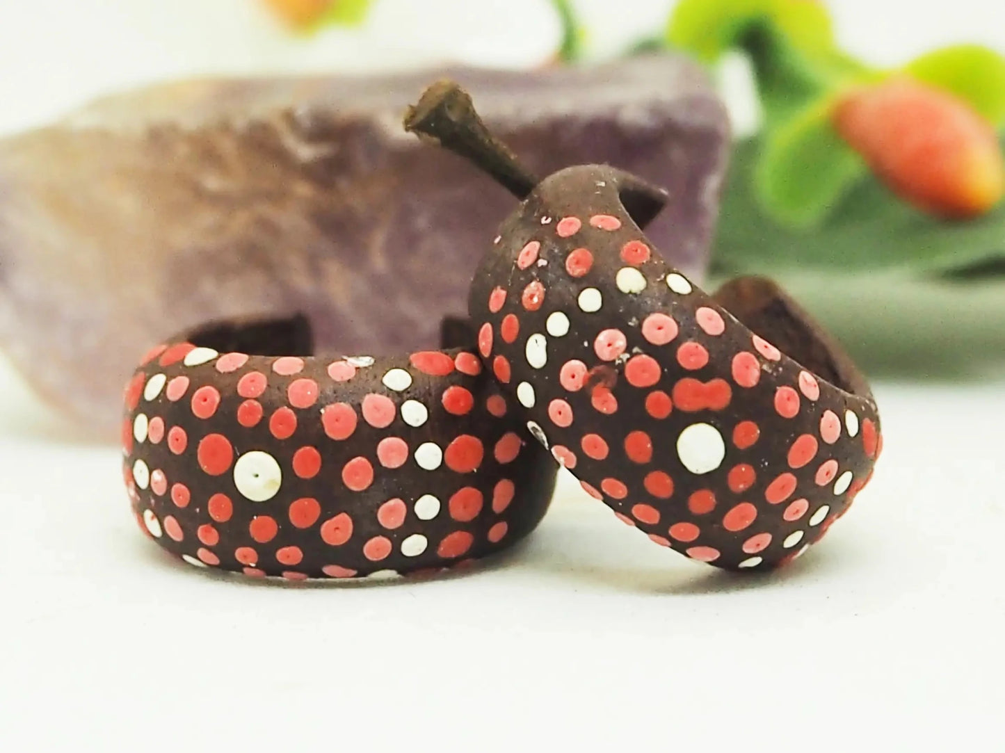 Pendientes coco | mandala rojo - My Cuqui