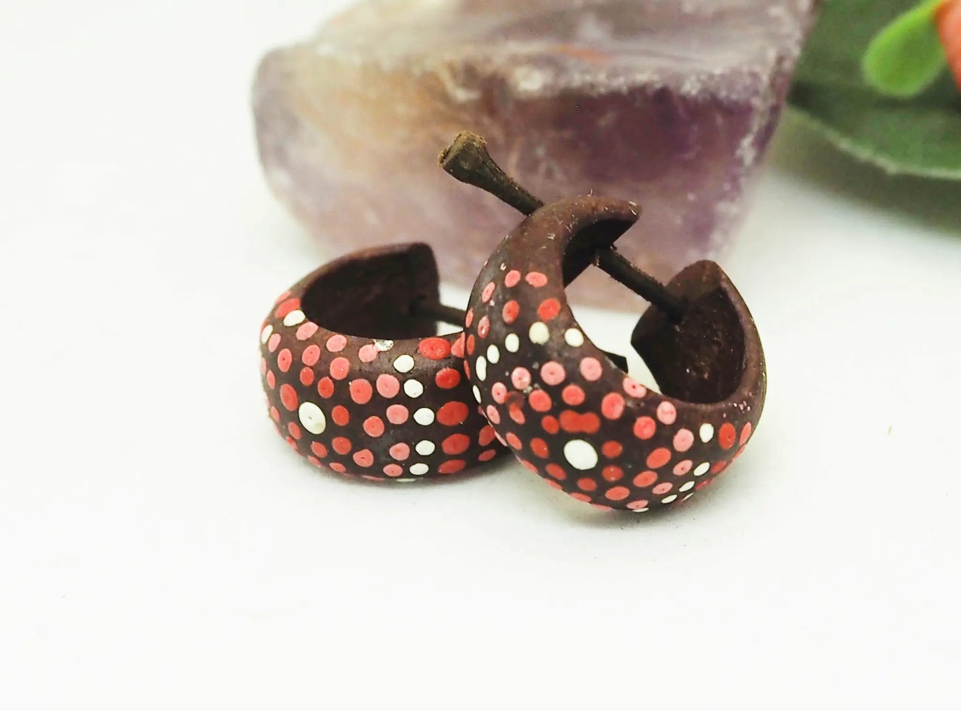 Pendientes coco | mandala rojo - My Cuqui