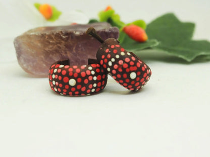Pendientes coco | mandala rojo - My Cuqui