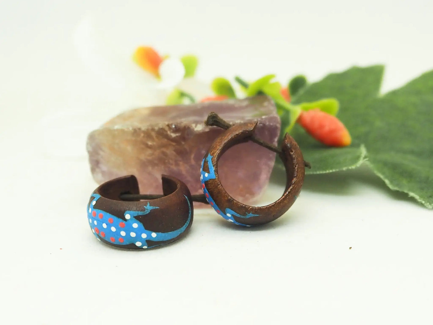 Pendientes coco | Salamandra Azul - My Cuqui