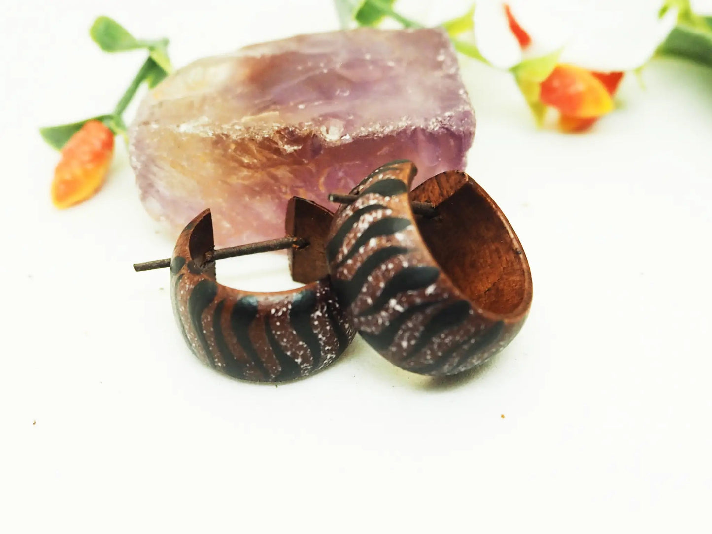 Pendientes Coco | tribal color marrón - My Cuqui