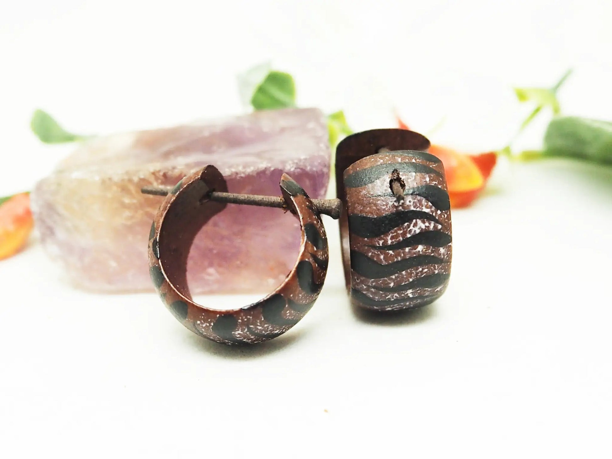 Pendientes Coco | tribal color marrón - My Cuqui