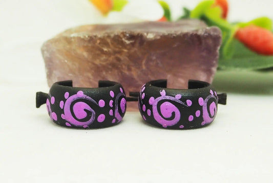 Pendientes de coco | Color negro y violeta - My Cuqui