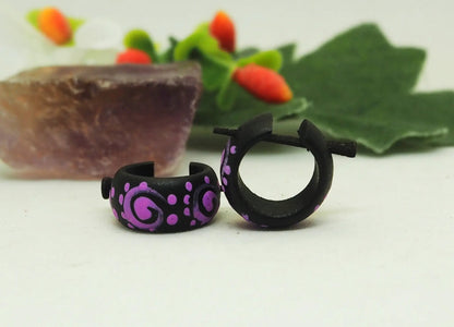 Pendientes de coco | Color negro y violeta - My Cuqui