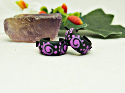 Pendientes de coco | Color negro y violeta - My Cuqui