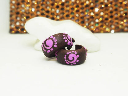 Pendientes de coco | Espiral fucsia - My Cuqui