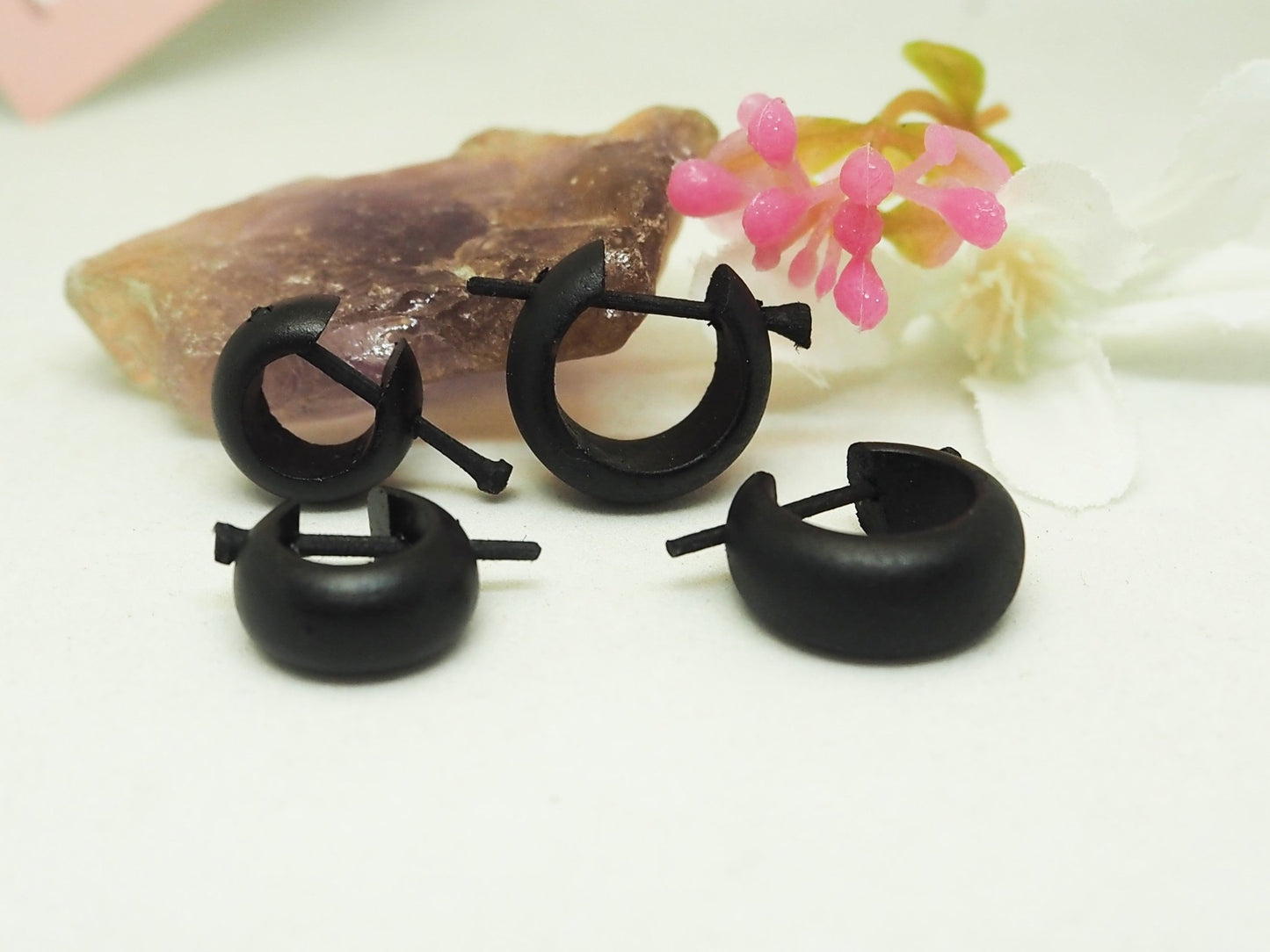 Pendientes de madera color negro - My Cuqui Shop