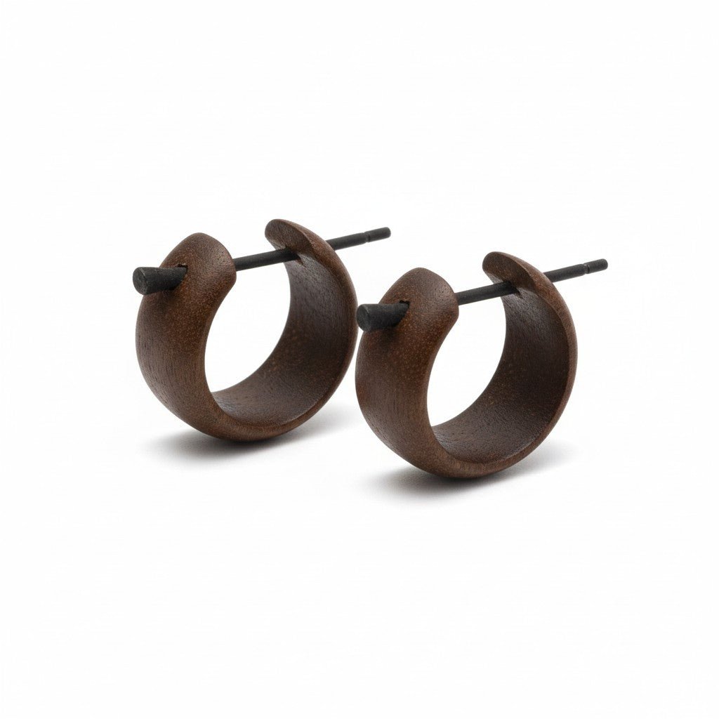 Pendientes de madera color negro - My Cuqui Shop