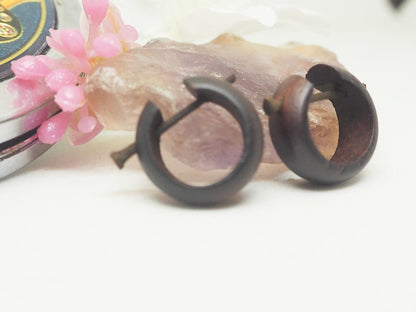 Pendientes de madera Marrones ( madera de coco) - My Cuqui Shop