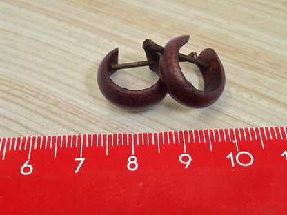 Pendientes de madera Marrones ( madera de coco) - My Cuqui Shop