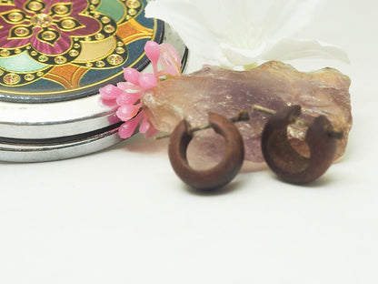 Pendientes de madera Marrones ( madera de coco) - My Cuqui Shop