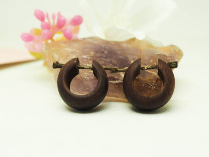 Pendientes de madera Marrones ( madera de coco) - My Cuqui Shop
