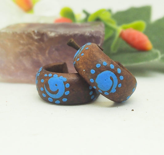 Pendientes de madera pintados - artesanales - My Cuqui Shop