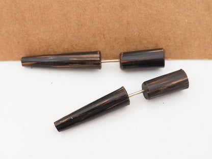 Pendientes Dilatadores Falsos (Fake Gauge) de Madera de Palmera Orgánica - My Cuqui Shop