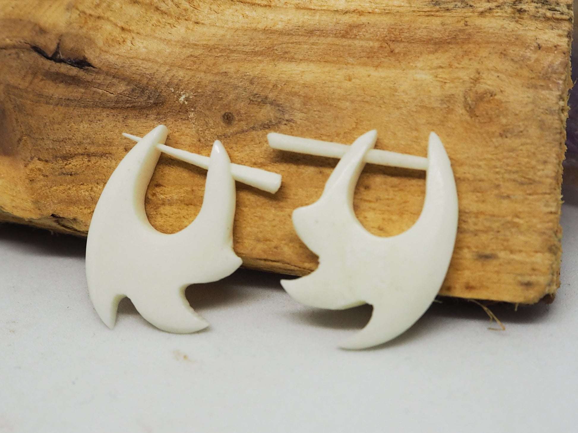 Pendientes Dilatadores Falsos (Fake Gauges) de Hueso de Yak | 100% Orgánicos, Sin Metal - My Cuqui Shop #