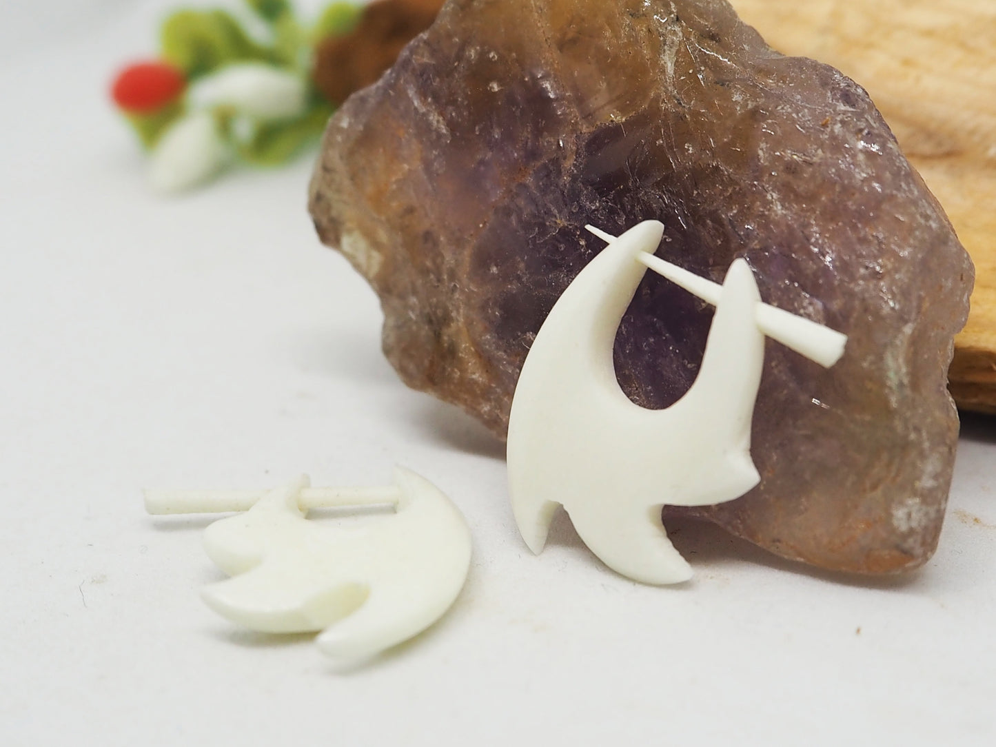 Pendientes Dilatadores Falsos (Fake Gauges) de Hueso de Yak | 100% Orgánicos, Sin Metal - My Cuqui Shop #