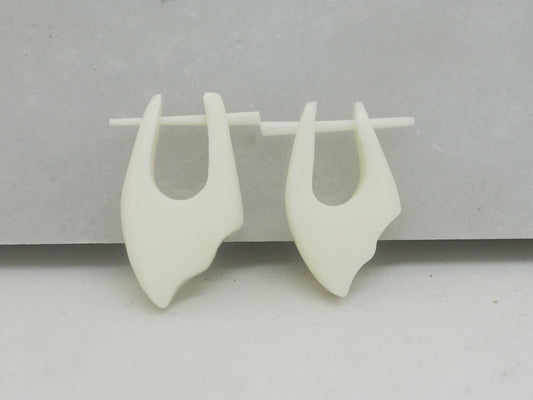 Pendientes Dilatadores Falsos (Fake Gauges) de Hueso de Yak Orgánico en Hoja - My Cuqui Shop
