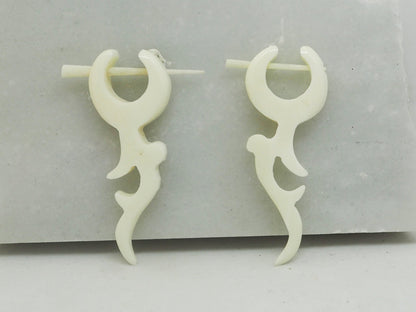 Pendientes Dilatadores Falsos (Fake Gauges) de Hueso de Yak Orgánico Tribal - My Cuqui Shop
