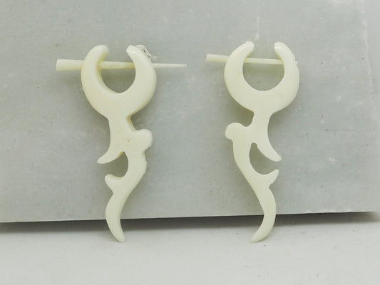 Pendientes Dilatadores Falsos (Fake Gauges) de Hueso de Yak Orgánico Tribal - My Cuqui Shop