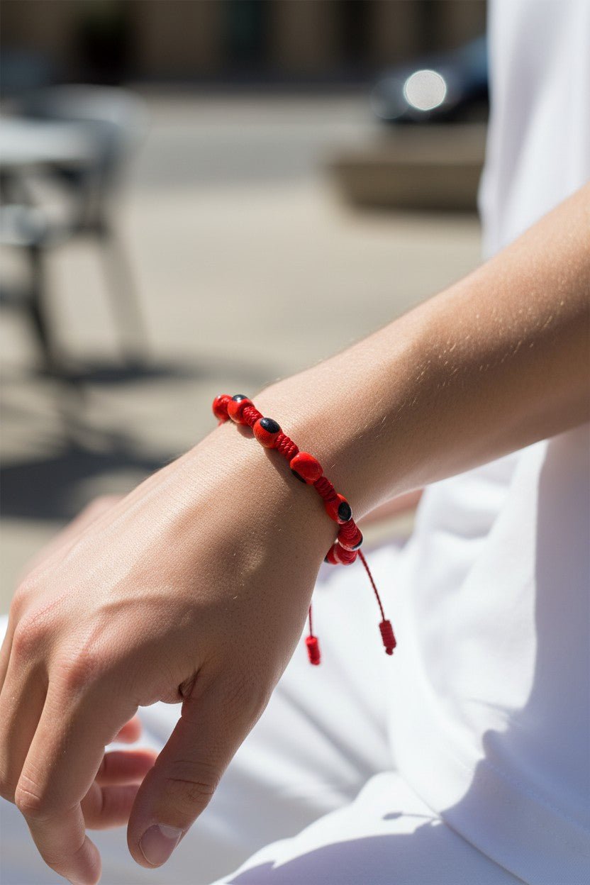 Pulsera Amuleto " Huay de la Suerte" en Hilo Rojo- dijes cerámica - My Cuqui Shop #