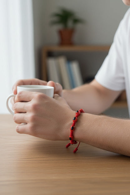 Pulsera Amuleto " Huay de la Suerte" en Hilo Rojo- dijes cerámica - My Cuqui Shop #