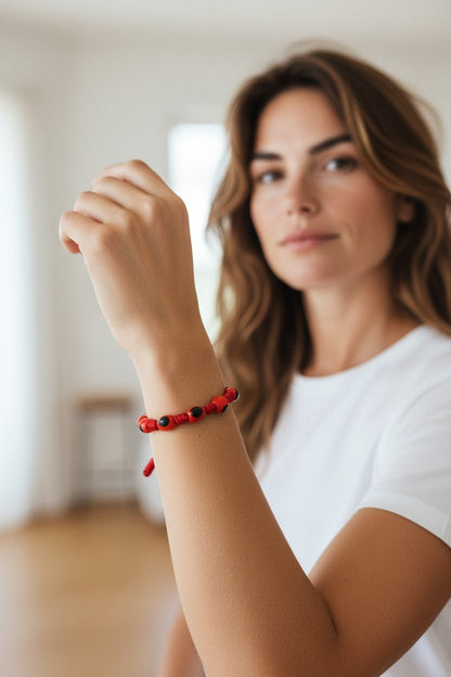 Pulsera Amuleto " Huay de la Suerte" en Hilo Rojo- dijes cerámica - My Cuqui Shop #