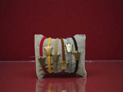 Pulsera "Renacer" de Tulipán Artesanal – Acero Inoxidable y Macramé (6 Colores) - My Cuqui