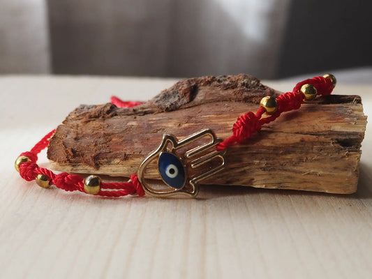 Pulsera roja Hamsa y Ojo Turco - Amuleto protección - My Cuqui