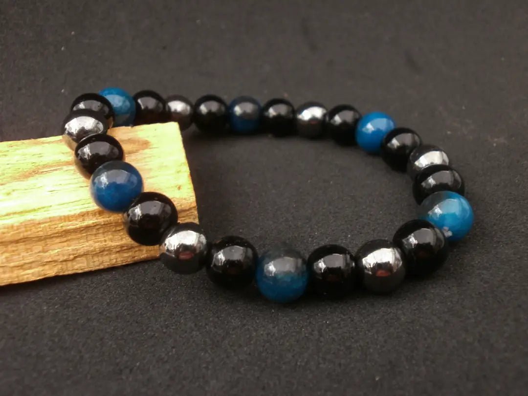 Pulsera Triple Protección Élite: El Escudo de Obsidiana, Hematita y Poder Azul - My Cuqui